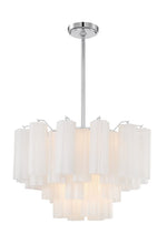 Eloria Glass Chandelier – Modern Fluted Glass Pendant Light, Gold Finish