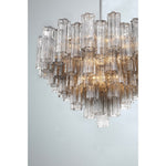 Eloria Glass Chandelier – Modern Fluted Glass Pendant Light, Gold Finish