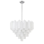 Eloria Glass Chandelier – Modern Fluted Glass Pendant Light, Gold Finish