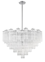 Eloria Glass Chandelier – Modern Fluted Glass Pendant Light, Gold Finish