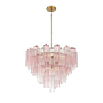 Eloria Glass Chandelier – Modern Fluted Glass Pendant Light, Gold Finish