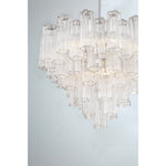 Eloria Glass Chandelier – Modern Fluted Glass Pendant Light, Gold Finish