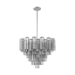 Eloria Glass Chandelier – Modern Fluted Glass Pendant Light, Gold Finish
