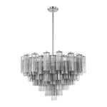 Eloria Glass Chandelier – Modern Fluted Glass Pendant Light, Gold Finish