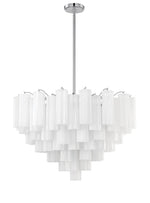 Eloria Glass Chandelier – Modern Fluted Glass Pendant Light, Gold Finish