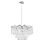 Eloria Glass Chandelier – Modern Fluted Glass Pendant Light, Gold Finish