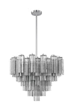 Eloria Glass Chandelier – Modern Fluted Glass Pendant Light, Gold Finish