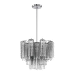 Eloria Glass Chandelier – Modern Fluted Glass Pendant Light, Gold Finish