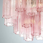 Eloria Glass Chandelier – Modern Fluted Glass Pendant Light, Gold Finish