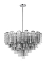 Eloria Glass Chandelier – Modern Fluted Glass Pendant Light, Gold Finish