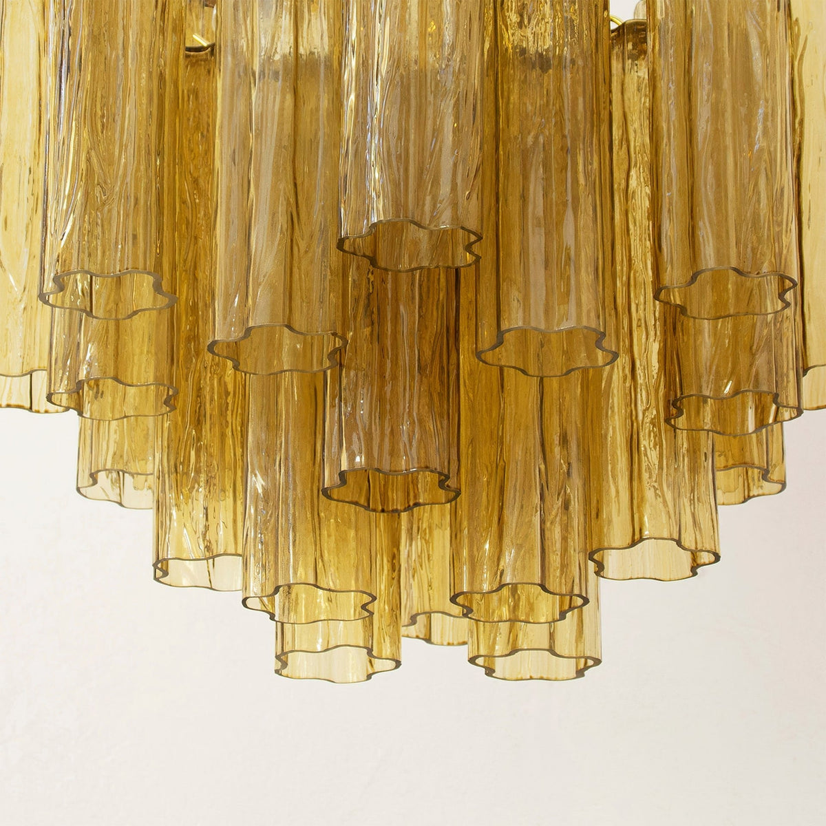 Liora Glass Chandelier – Modern Gold Accent Pendant Light for Dining Room and Living Room