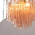 Liora Glass Chandelier – Modern Gold Accent Pendant Light for Dining Room and Living Room