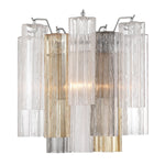 Eloria Glass Wall Sconce — Tiered Fluted Glass, Gold Frame