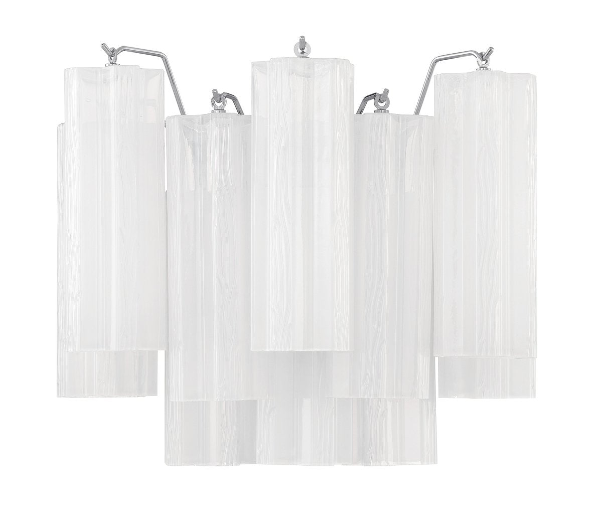 Eloria Glass Wall Sconce — Tiered Fluted Glass, Gold Frame