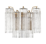 Eloria Glass Wall Sconce — Tiered Fluted Glass, Gold Frame
