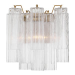 Eloria Glass Wall Sconce — Tiered Fluted Glass, Gold Frame