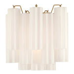 Eloria Glass Wall Sconce — Tiered Fluted Glass, Gold Frame