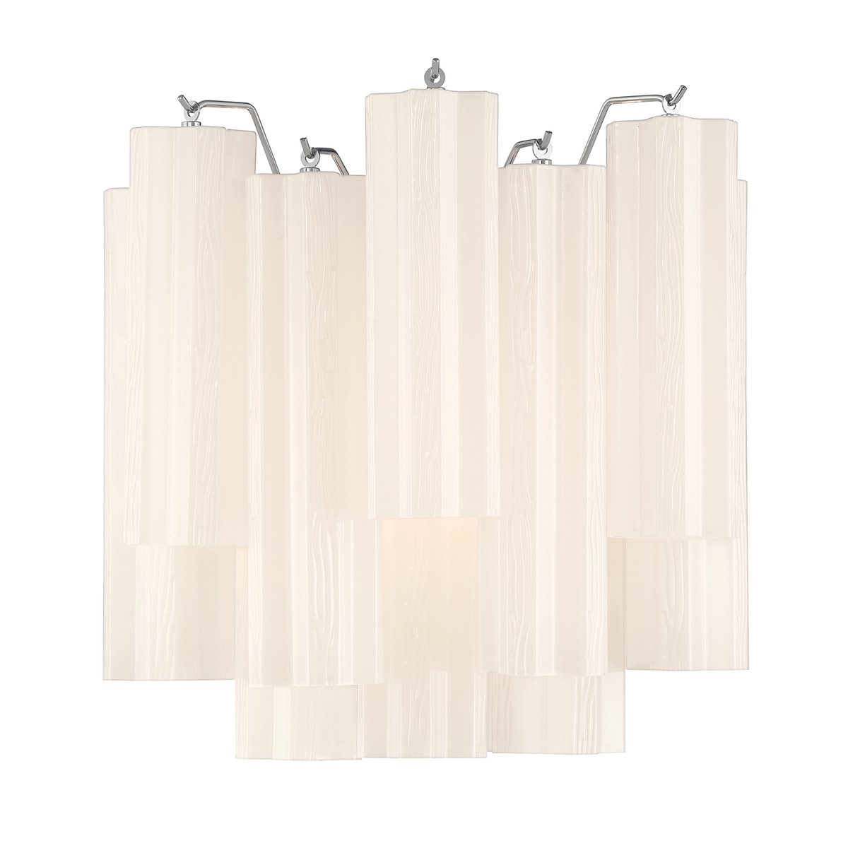 Eloria Glass Wall Sconce — Tiered Fluted Glass, Gold Frame