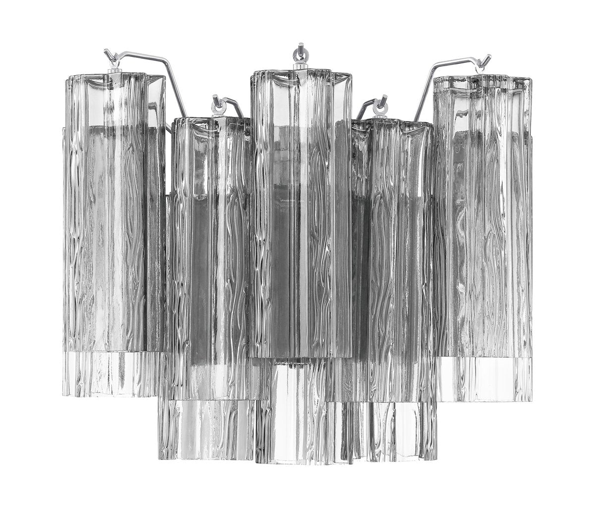 Eloria Glass Wall Sconce — Tiered Fluted Glass, Gold Frame