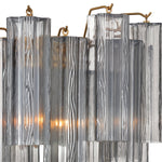 Eloria Glass Wall Sconce — Tiered Fluted Glass, Gold Frame