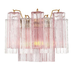 Eloria Glass Wall Sconce — Tiered Fluted Glass, Gold Frame