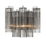 Eloria Glass Wall Sconce — Tiered Fluted Glass, Gold Frame