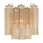 Eloria Glass Wall Sconce — Tiered Fluted Glass, Gold Frame