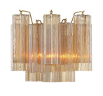 Eloria Glass Wall Sconce — Tiered Fluted Glass, Gold Frame