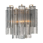 Eloria Glass Wall Sconce — Tiered Fluted Glass, Gold Frame