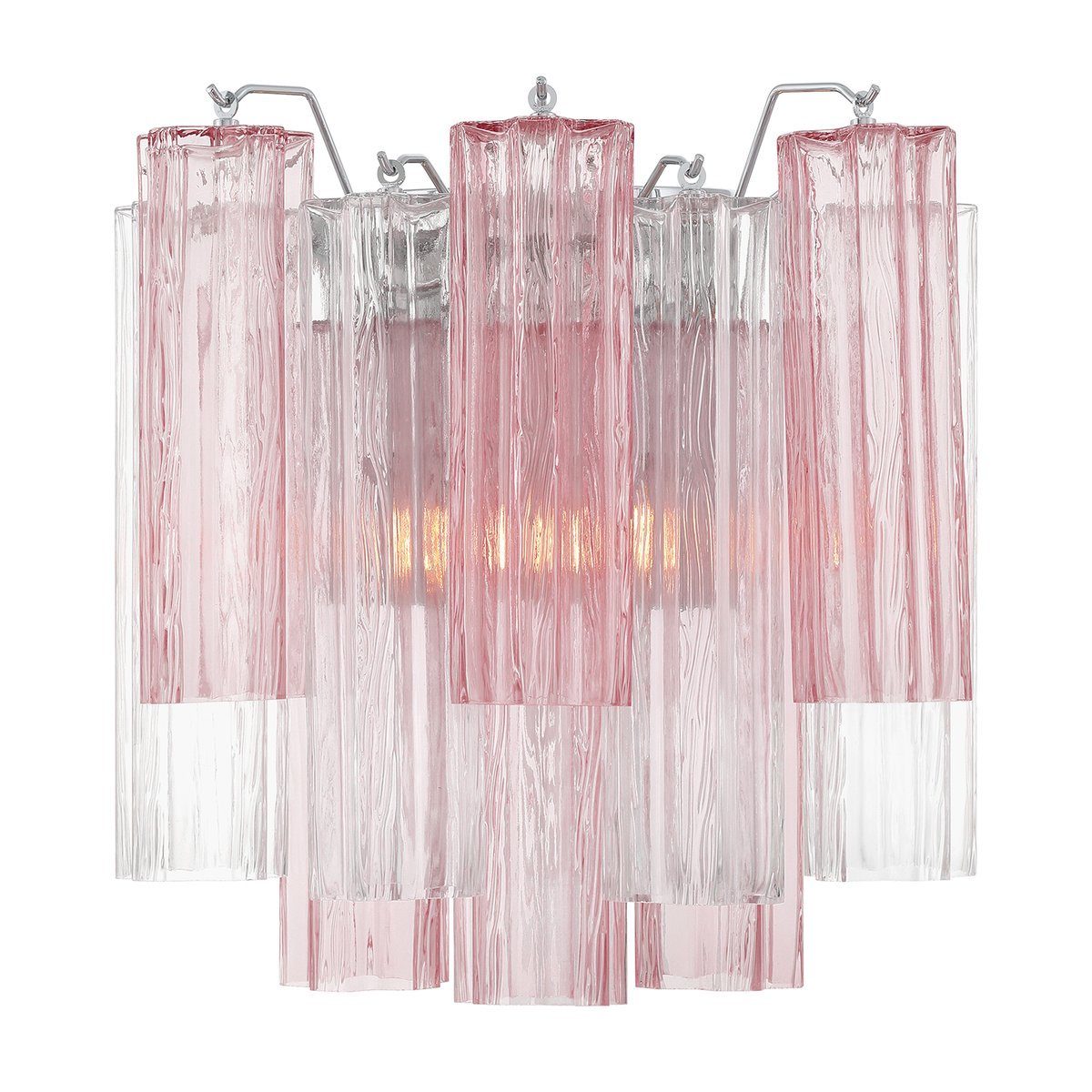 Eloria Glass Wall Sconce — Tiered Fluted Glass, Gold Frame