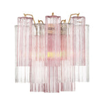 Eloria Glass Wall Sconce — Tiered Fluted Glass, Gold Frame