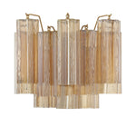 Eloria Glass Wall Sconce — Tiered Fluted Glass, Gold Frame