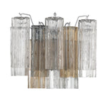 Eloria Glass Wall Sconce — Tiered Fluted Glass, Gold Frame