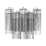 Eloria Glass Wall Sconce — Tiered Fluted Glass, Gold Frame
