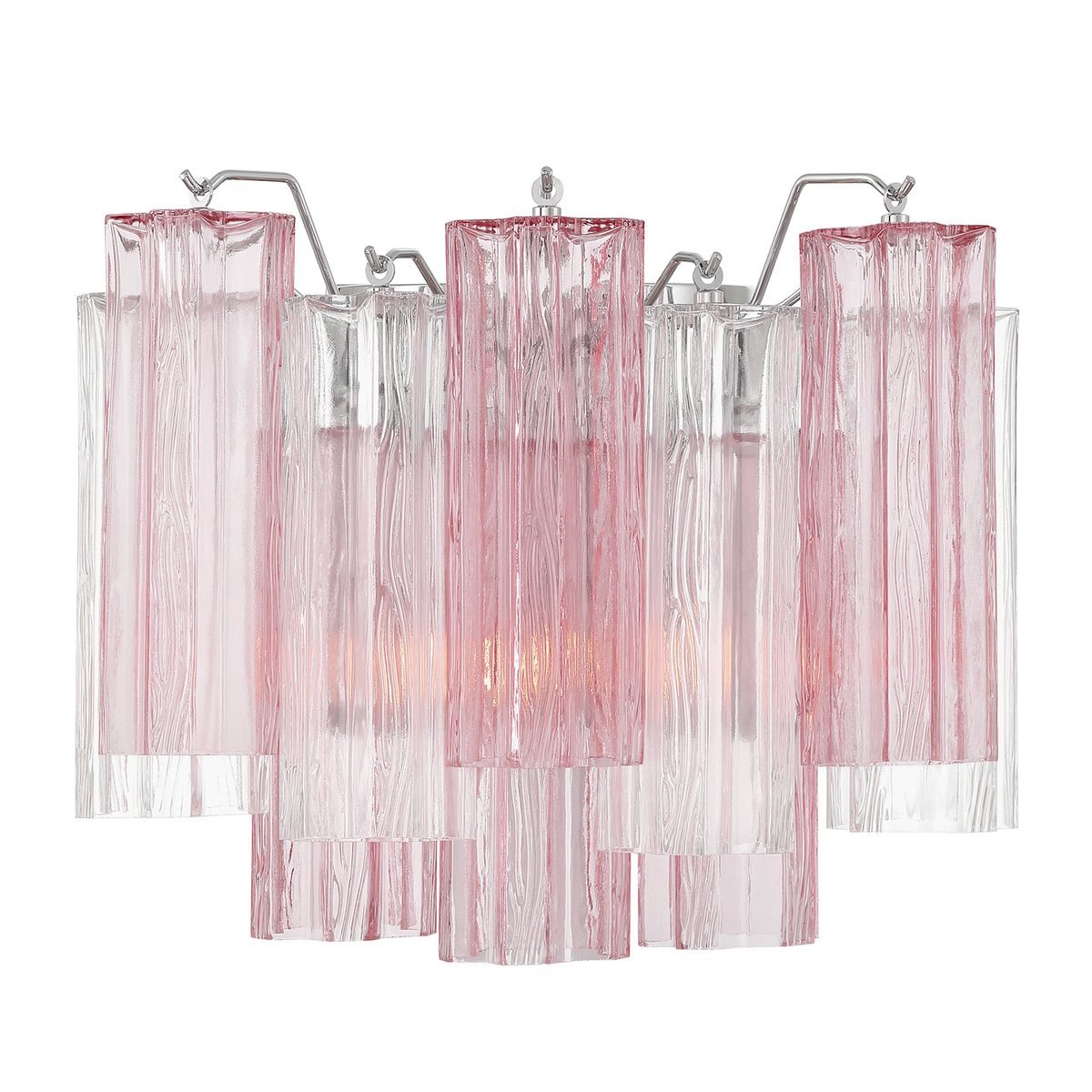 Eloria Glass Wall Sconce — Tiered Fluted Glass, Gold Frame