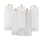 Eloria Glass Wall Sconce — Tiered Fluted Glass, Gold Frame
