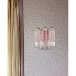 Eloria Glass Wall Sconce — Tiered Fluted Glass, Gold Frame