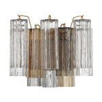 Eloria Glass Wall Sconce — Tiered Fluted Glass, Gold Frame