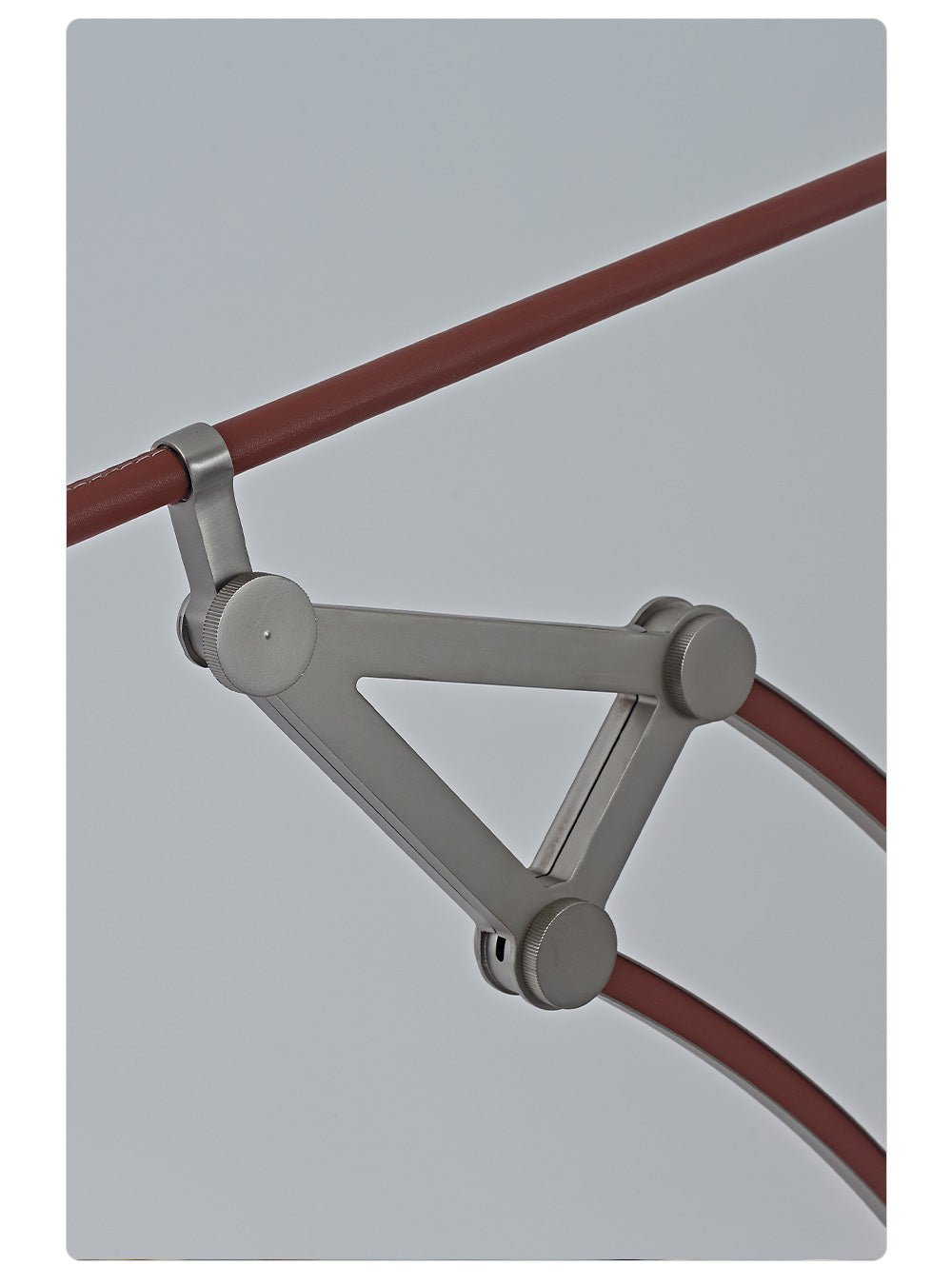 Sculptural Articulated LED Wall Lamp in Nickel with Leather Accent