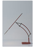 Sculptural Articulated LED Wall Lamp in Nickel with Leather Accent
