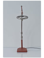 Sculptural Articulated LED Wall Lamp in Nickel with Leather Accent