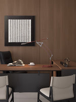 Sculptural Articulated LED Wall Lamp in Nickel with Leather Accent