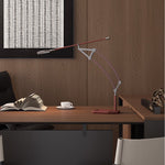 Sculptural Articulated LED Wall Lamp in Nickel with Leather Accent
