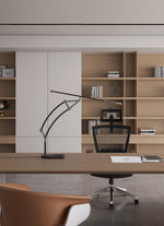 Sculptural Articulated LED Wall Lamp in Nickel with Leather Accent