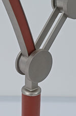 Sculptural Articulated LED Wall Lamp in Nickel with Leather Accent