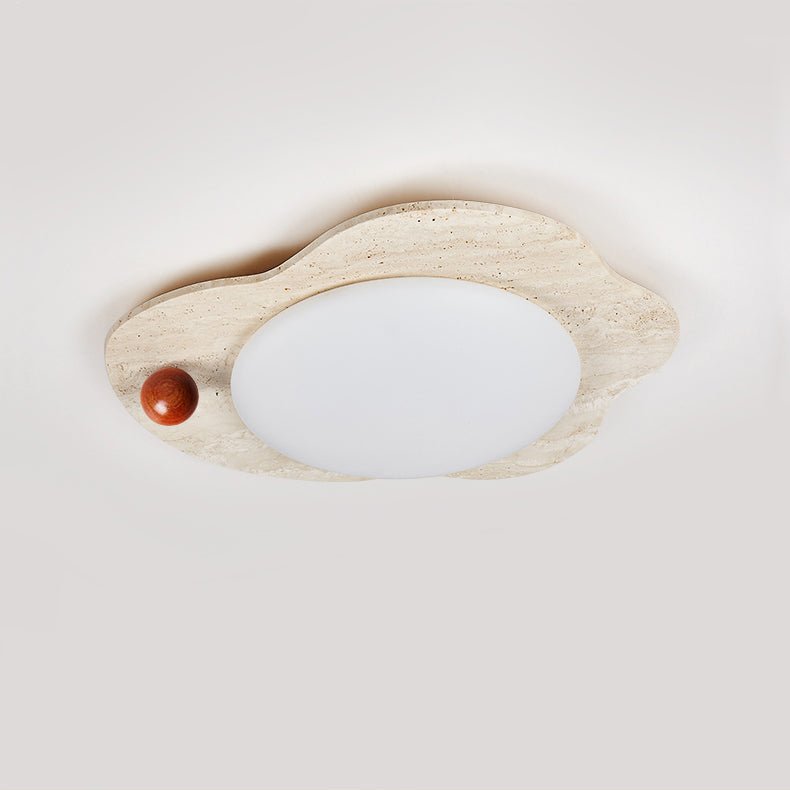 Aeolian Bloom Flush Mount Ceiling Light in Yellow Travertine