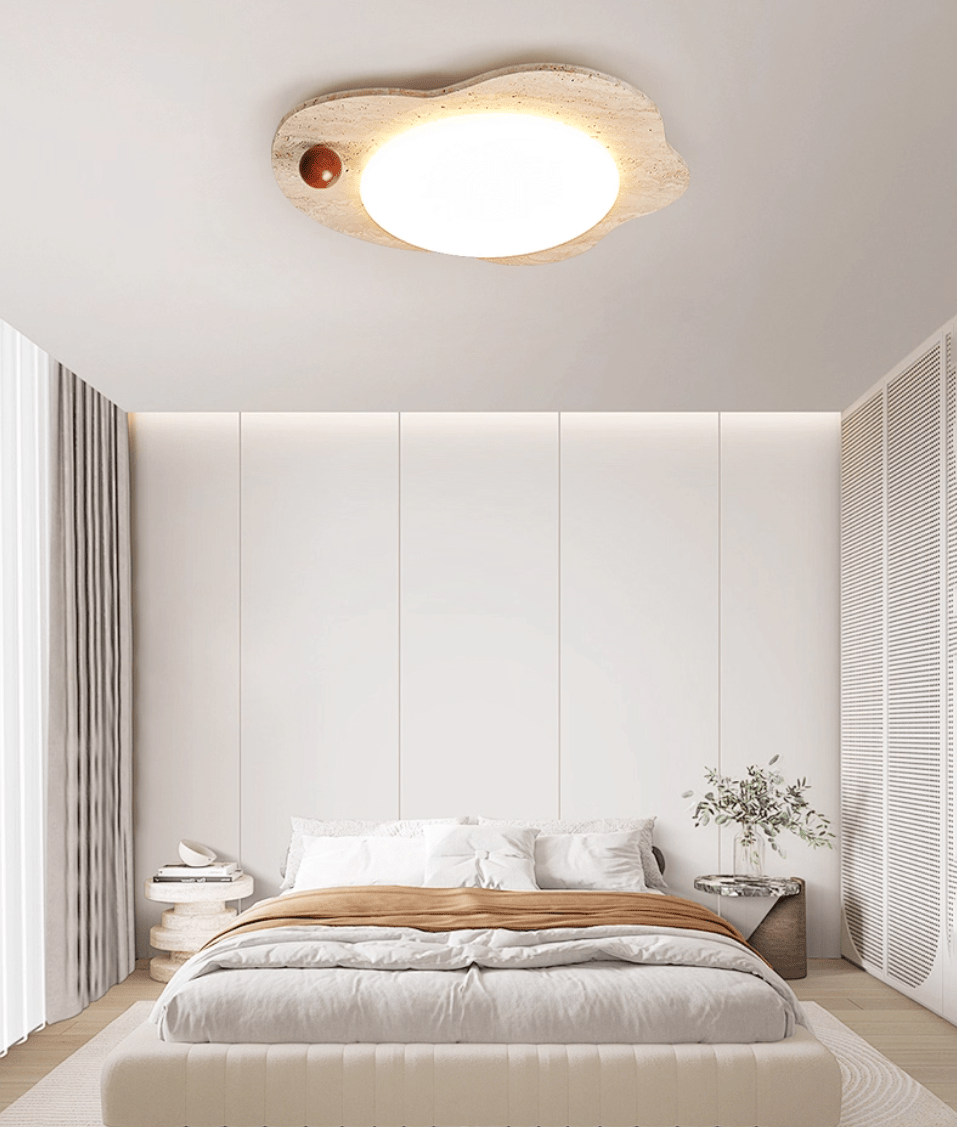 Aeolian Bloom Flush Mount Ceiling Light in Yellow Travertine