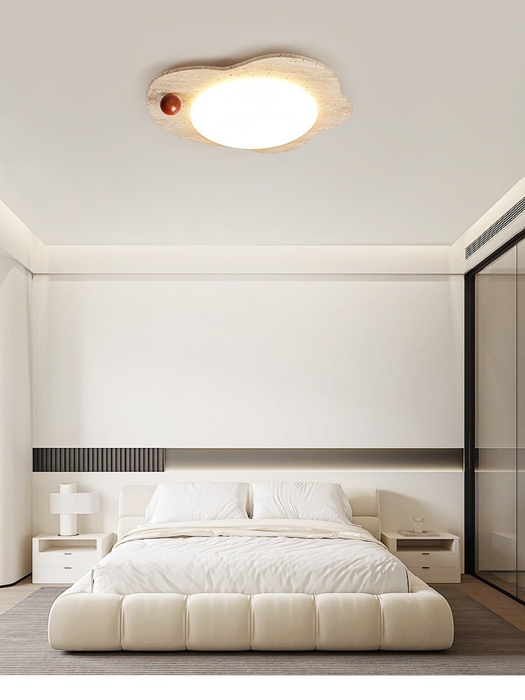 Aeolian Bloom Flush Mount Ceiling Light in Yellow Travertine