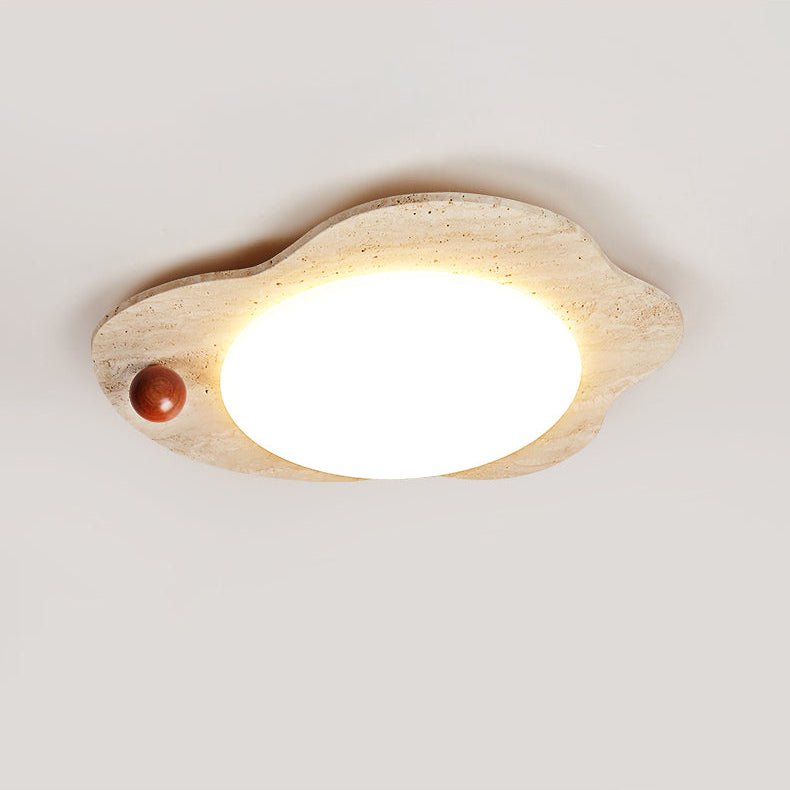 Aeolian Bloom Flush Mount Ceiling Light in Yellow Travertine