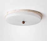 Aeon Travertine Orb Ceiling Light – Natural Stone Flush Mount
